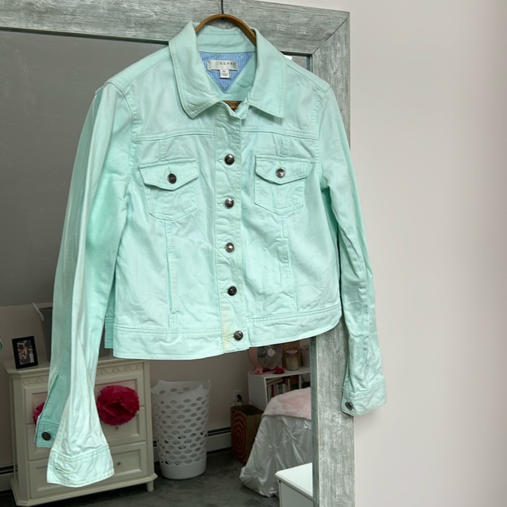Mint green denim jacket